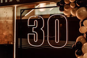 ADELAIDE NEON SIGN HIRE - 30 30TH NEON BIRTHDAY NEON HIRE - STATUS GLOW ADELAIDE 30 Neon Sign Hire