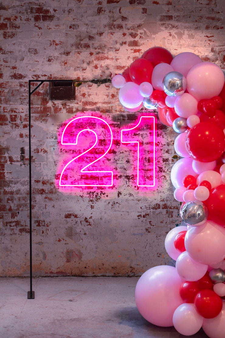 ADELAIDE NEON SIGN HIRE - PINK 21 NEON BIRTHDAY NEON HIRE - STATUS GLOW ADELAIDE21 Pink Neon Sign | Neon Light