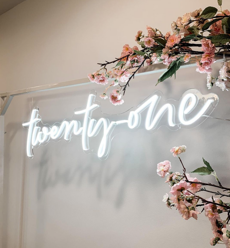 Twenty-one 21 Neon Sign - hire in adelaide with status glow