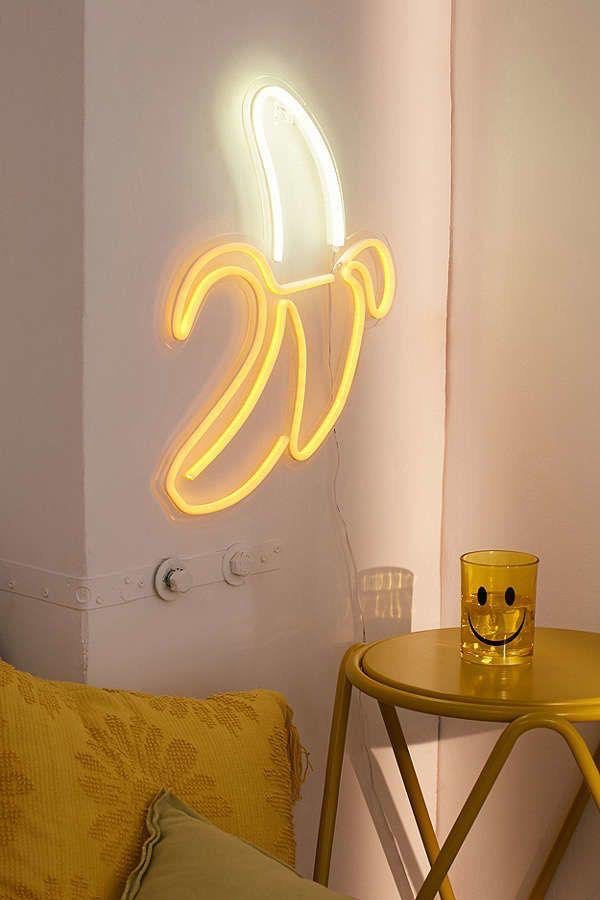 banana neon sign | BUY LED NEON LIGHT - HANG NEON ON WALL - LIGHT UP BEDROOM NEON | STATUS GLOW