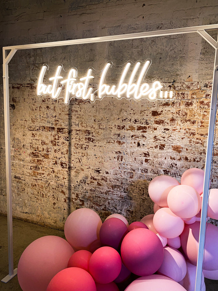 adelaide event hire, but first bubbles neon sign